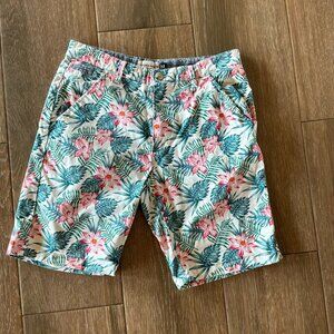 Hudson and Barrow Men's tropical, Hawaii, floral cotton blend shorts size 32